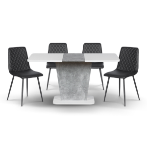 Трапезен стол MONZA еко кожа - черен