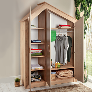 Трикрилен детски гардероб MY HOUSE