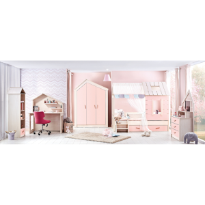 Чекмедже за детско легло къща PINK HOUSE - 90 х 200 - розово