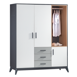 Трикрилен гардероб с чекмеджета BREDA