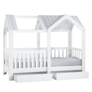 Комплект чекмеджета за детско легло къща Монтесори MIAMI 100 x 200 - бял