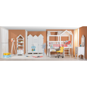 Комплект чекмеджета за детско легло къща Монтесори MIAMI 100 x 200 - бял