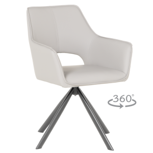 Трапезен стол READING 2 силиконова кожа - сив 67