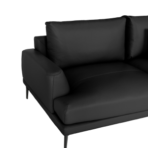 Кожен диван - тройка GRASTEN LUX  - черен