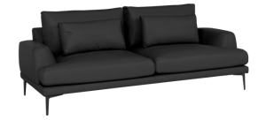 Кожен диван - тройка GRASTEN LUX  - черен