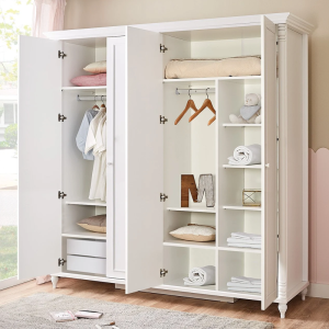 Четирикрилен детски гардероб NIL - бял