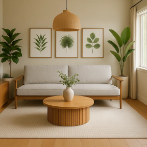 Разтегателен диван - тройка UVIRA - крем