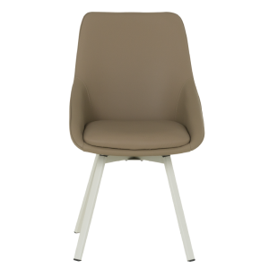 Трапезен стол WIGAN 1 силиконова кожа - кафяв 46