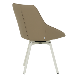 Трапезен стол WIGAN 1 силиконова кожа - кафяв 46