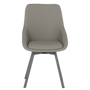 Трапезен стол WIGAN 2 силиконова кожа - сив 43