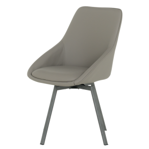 Трапезен стол WIGAN 2 силиконова кожа - сив 43