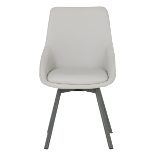 Трапезен стол WIGAN 2 силиконова кожа - светлосив 65