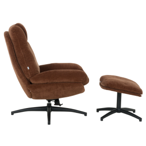 Кресло с табуретка PORTO - кафяво