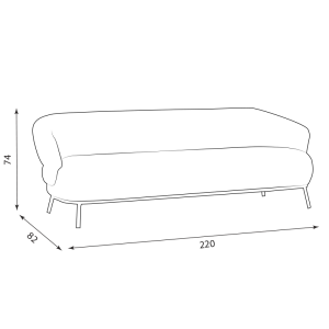 Четириместно канапе AURORA - камък BE