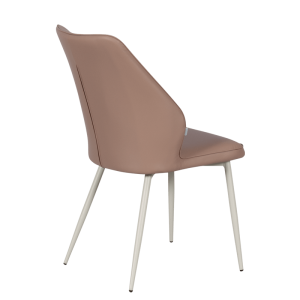 Трапезен стол LAREDO 1 Y силиконова кожа - светлокафяв 11