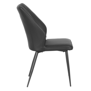 Трапезен стол LAREDO Y силиконова кожа - черен 60