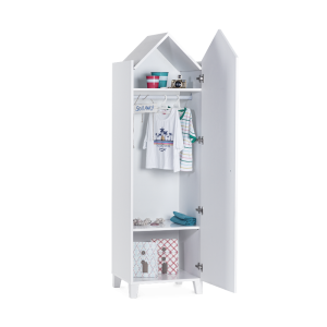 Еднокрилен гардероб MIAMI - бял