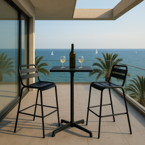 Сгъваема кетъринг бар маса LAFIA D60 - черна