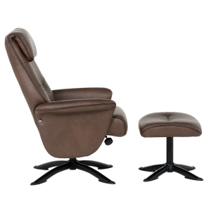 Кресло с табуретка EMA - кафяво