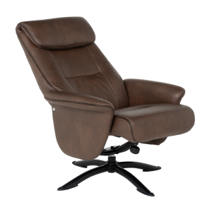 Кресло с табуретка EMA - кафяво