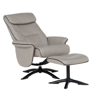 Кресло с табуретка EMA - светлосиво