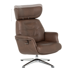 Кресло с табуретка TEDY - кафяво