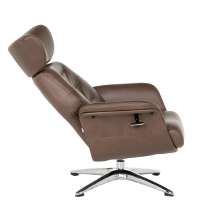 Кресло с табуретка TEDY - кафяво