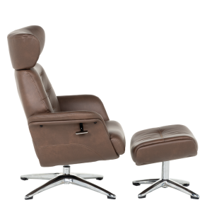 Кресло с табуретка TEDY - кафяво