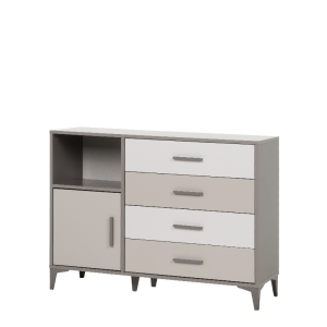 Детски скрин с шкаф и чекмеджета RIGA