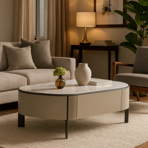 Холна маса PALMER - бял-капучино