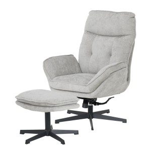 Кресло с табуретка ANDREA - светлосиво