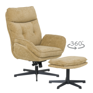 Кресло с табуретка ANDREA - горчица