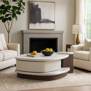 Холна маса ALDO - бял-капучино