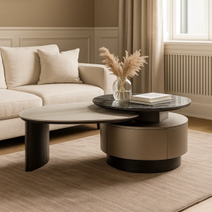 Холна маса BAKER - черен-бял