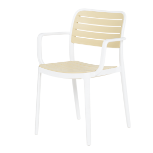 Пластмасов градински стол TEMARA - жълт - бял