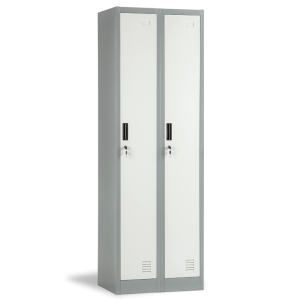 Метален шкаф Carmen CR-1242-2 J LUX - сив / тъмносив