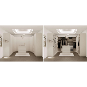 Двукрилен гардероб с кошници YORK - крем