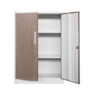 Шкаф RFG, метален, два рафта, 900 х 400 х 1300 mm, кехлибарен дъб и бяло