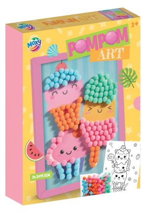 Moxy Творчески комплект с помпони Куче и коте, в рамка
