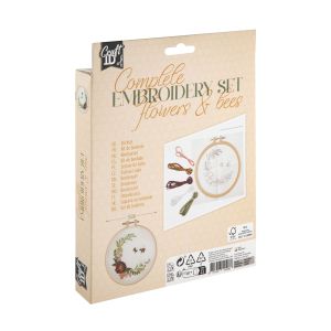 Craft ID Комплект за бродиране Цветя и пчели, 15.2 cm