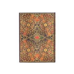 Paperblanks Тефтер Fire Flowers, Midi, широки редове, твърда корица, 120 листа