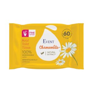 Тоалетна хартия Event, влажна, с лайка, 60 къса