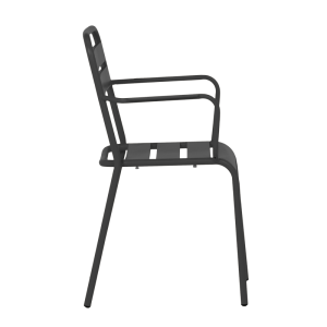 Метален градински стол ZAMFARA - черен