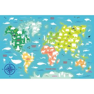 Комплект плакат със стикери Creative, World