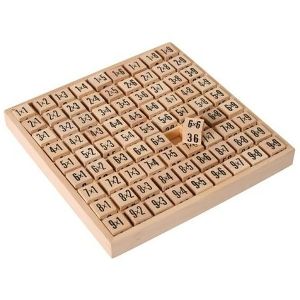 Дървени кубчета - таблица за умножение