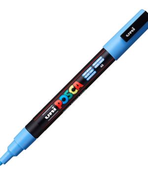 Перманентен маркер Uni Posca PC-3M на водна основа, 0.9-1.3 mm, Небесносин