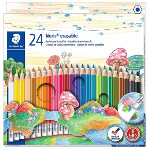 Цветни моливи Staedtler Noris erasable 144 50 с гума, 24 цвята