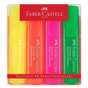 Текст маркери Faber Castell Textliner 46 Superfluorescent, 4 цвята