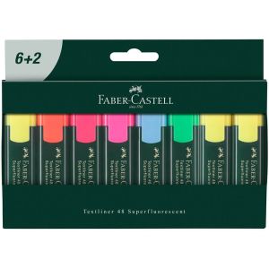 Текст маркери Faber-Castell Textliner48 Superfluorescent 8 цвята