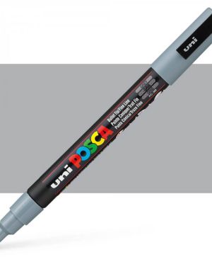 Перманентен маркер Uni Posca PC-3M на водна основа, 0.9-1.3 mm, Сив
